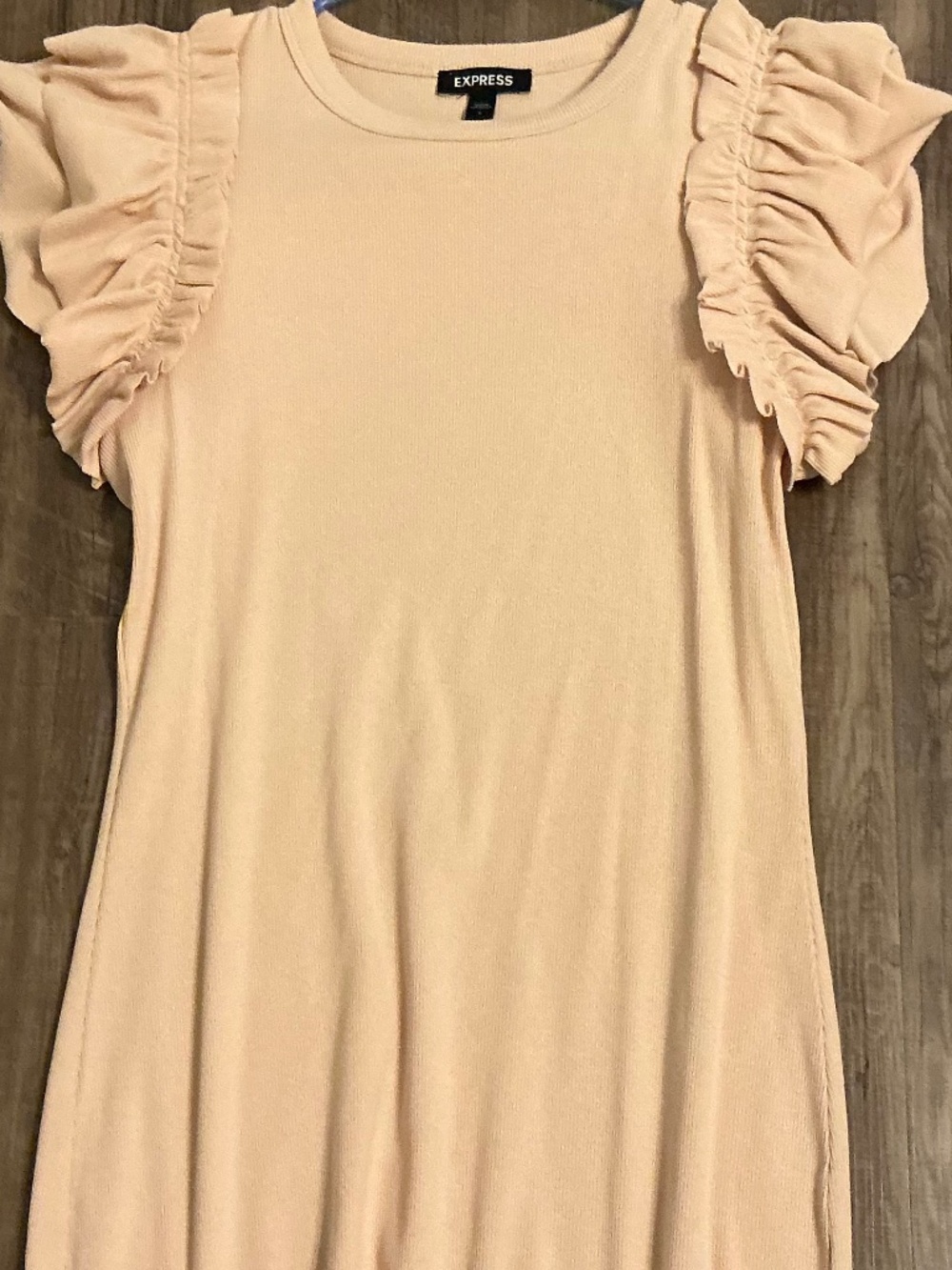 Express Ruffle Sleeve Ribbed Dress, size S - Picture 2 of 3